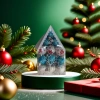 Christmas decorative ball, wooden hand-carved snowflake-shaped, suitable for both desktop and wall mounting details Picture